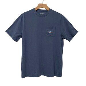 Vineyard Vines T-Shirt Youth 18 Navy Short Sleeve Graphic Print Soft 100% Cotton